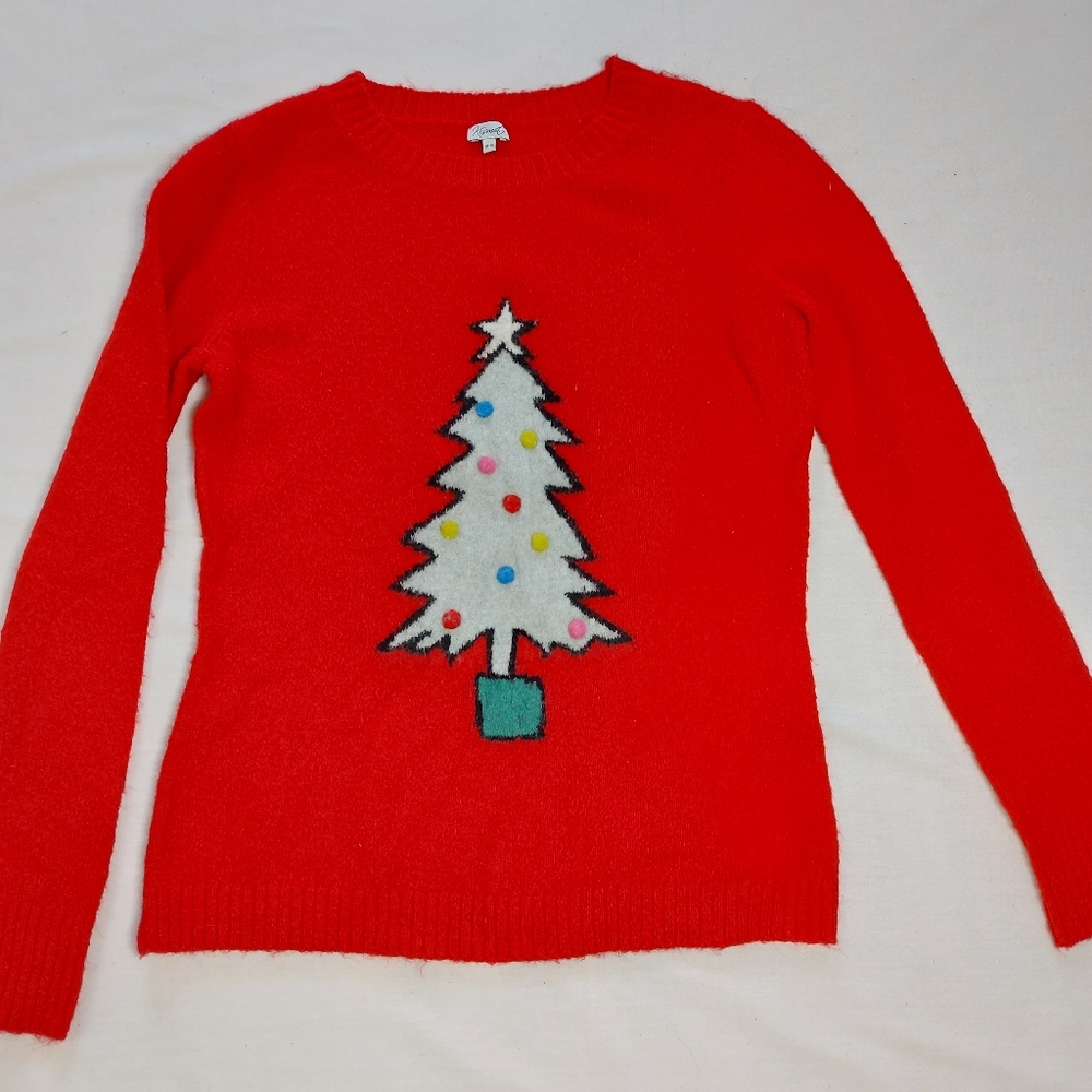 KISMET Womens Red Soft Knit Holiday Christmas Tree Sweater, Medium